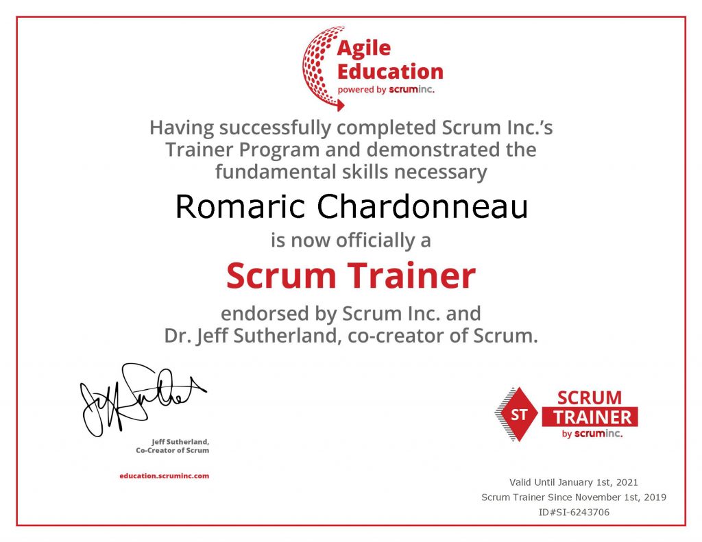 accredited official scruminc scrum trainer certificate value insights switzerland romaric chardonneau