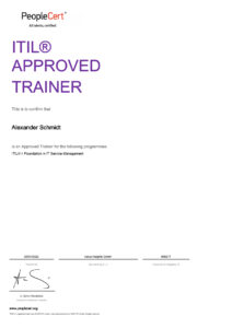 accredited official itil 4 training trainer affiliate company organization people cert axelos value insights alexander schmidt